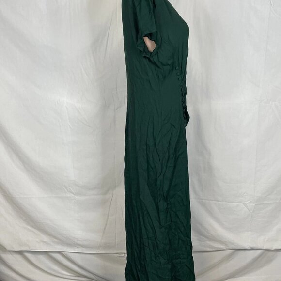 NEW REFORMATION Women’s Frasier Short Sleeve Midi Dress Green Size 12 - Picture 7 of 7